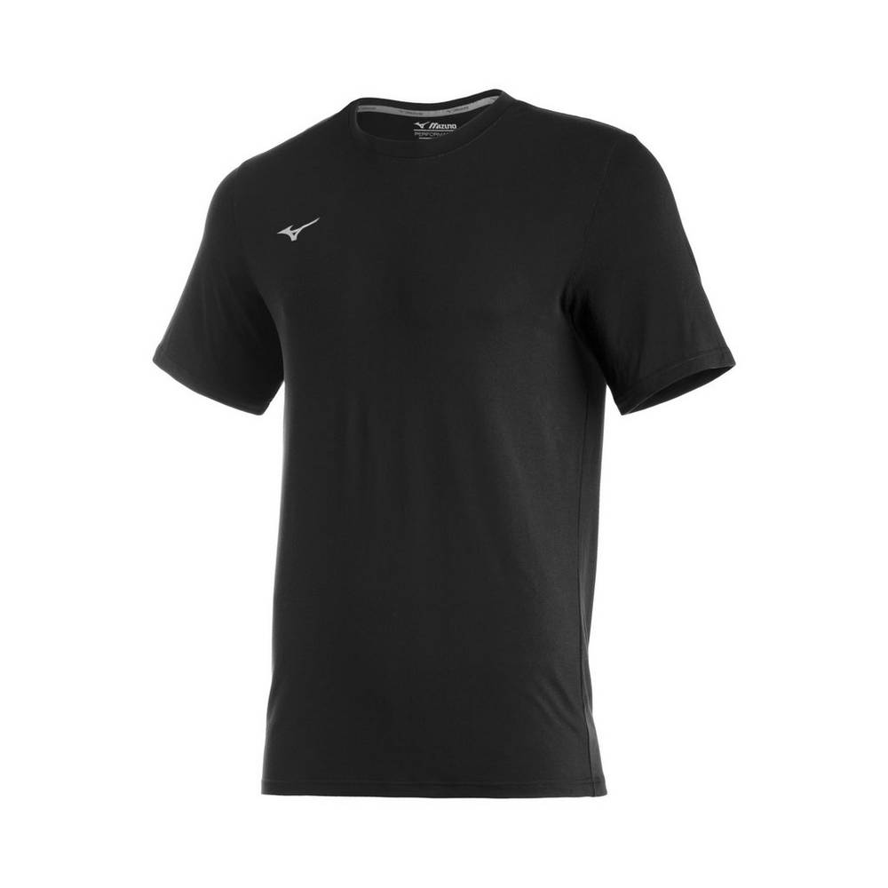 Camisetas Mizuno Comp Diamond Short Sleeve Crew Hombre Negras Comprar NLZW-98520